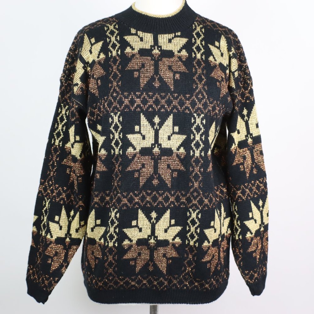 NWT Vintage Rose Womens Large Winter Snowflake Sweater